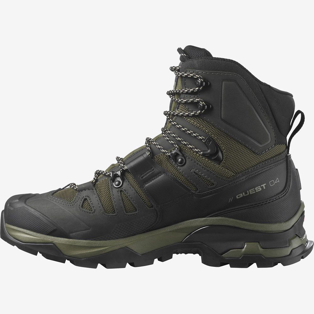 Salomon Hiking Boots Canada - Salomon Men's QUEST 4 GORE-TEX Olive